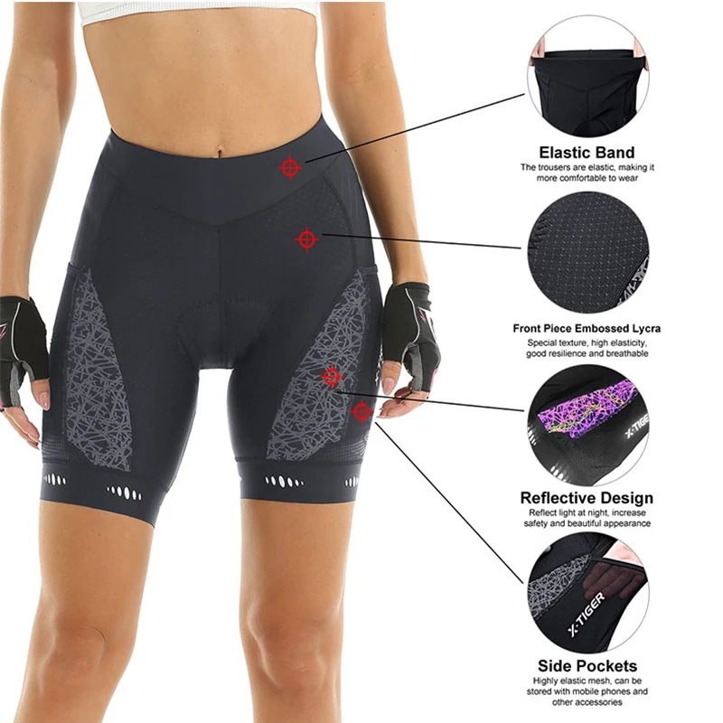 Calções de ciclismo X-tiger pa - Mountain Biking Shorts Women avaliação e preço